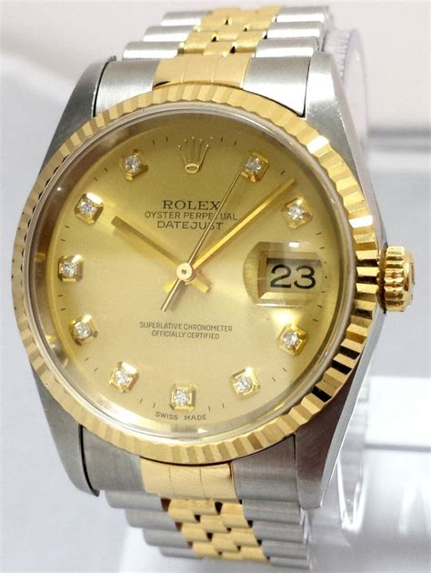 rolex 16233 champagne diamond dial|rolex 16233 diamond bezel.